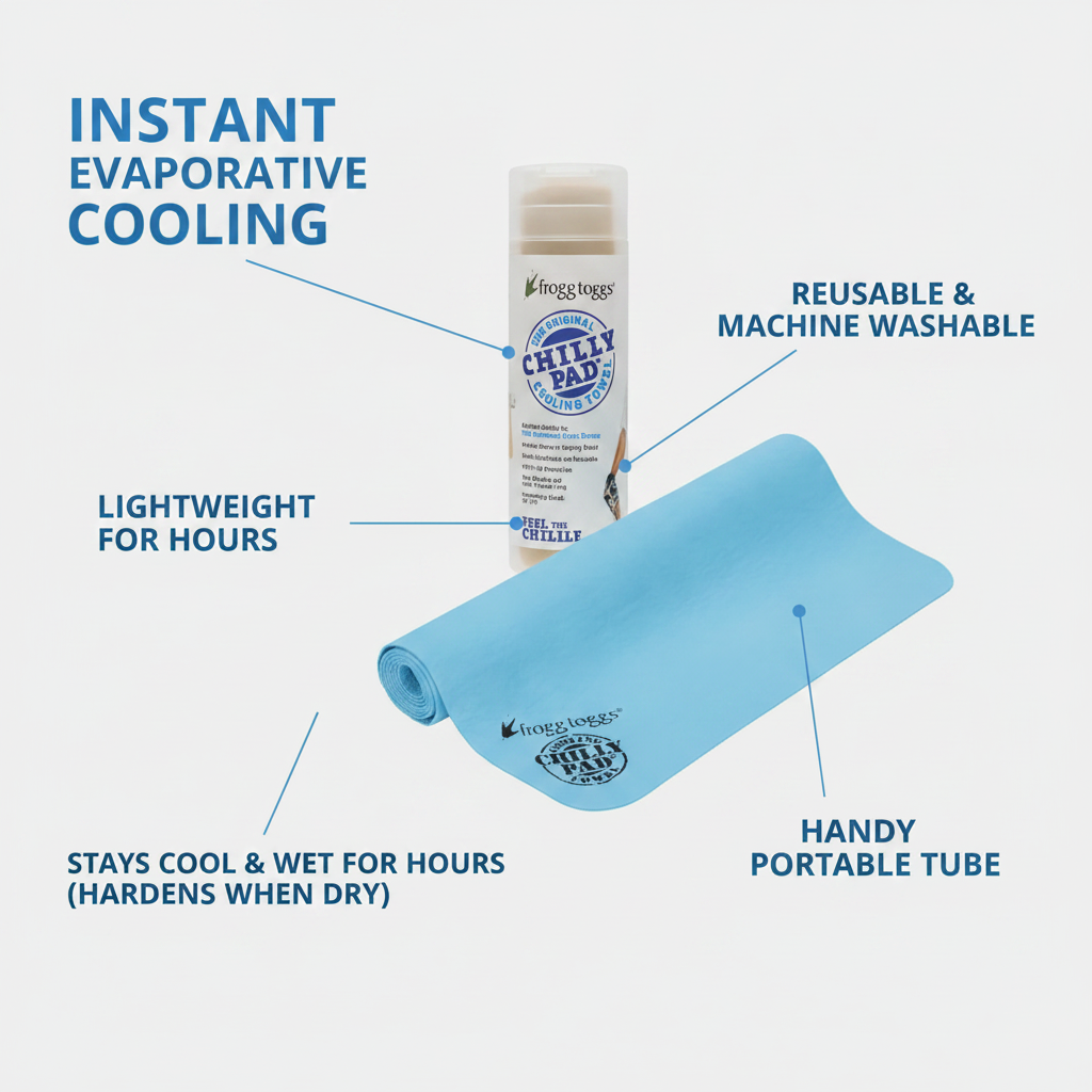 Cooling Towel, Instant Ice PVA Chamois, Quick-Chill with Tube