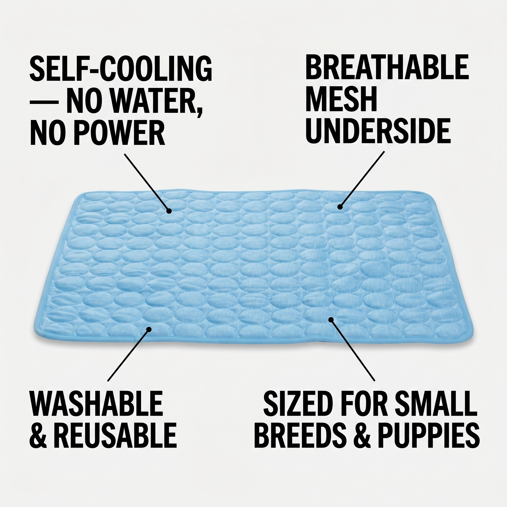 Dog Cooling Mat, Small Breed and Puppy, Breathable Ice Silk Washable Pad