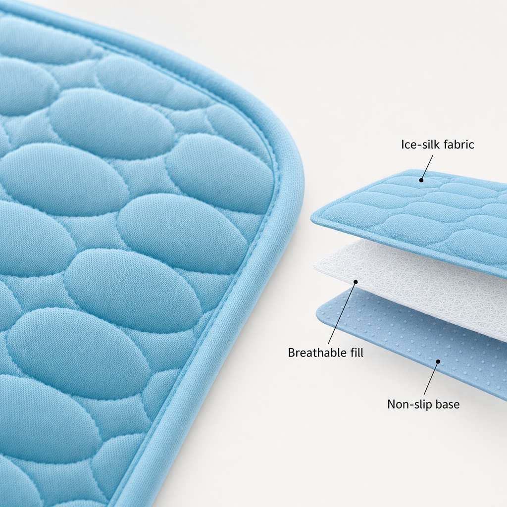 Dog Cooling Mat, Ice Silk Self-Cooling, Washable