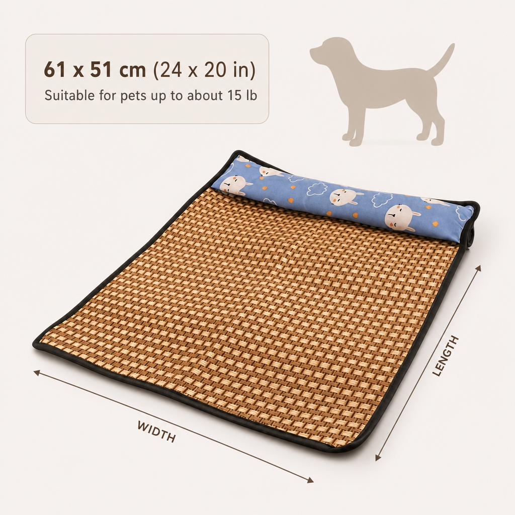 Dog Cooling Mat, Chew Resistant, Gel-Free Non-Slip