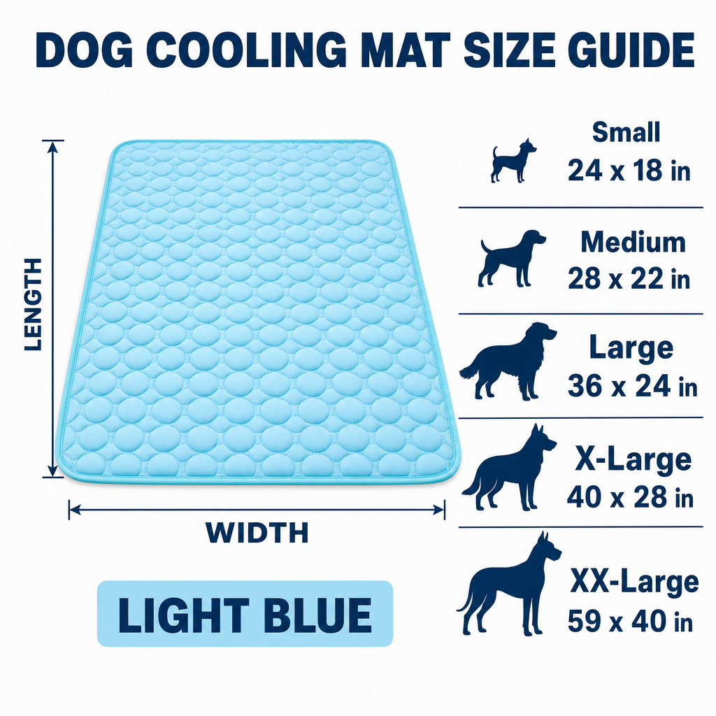 Dog Cooling Mat, Sweat-Absorbent Cool-Fiber Surface, Quick-Dry Self-Cooling Pad