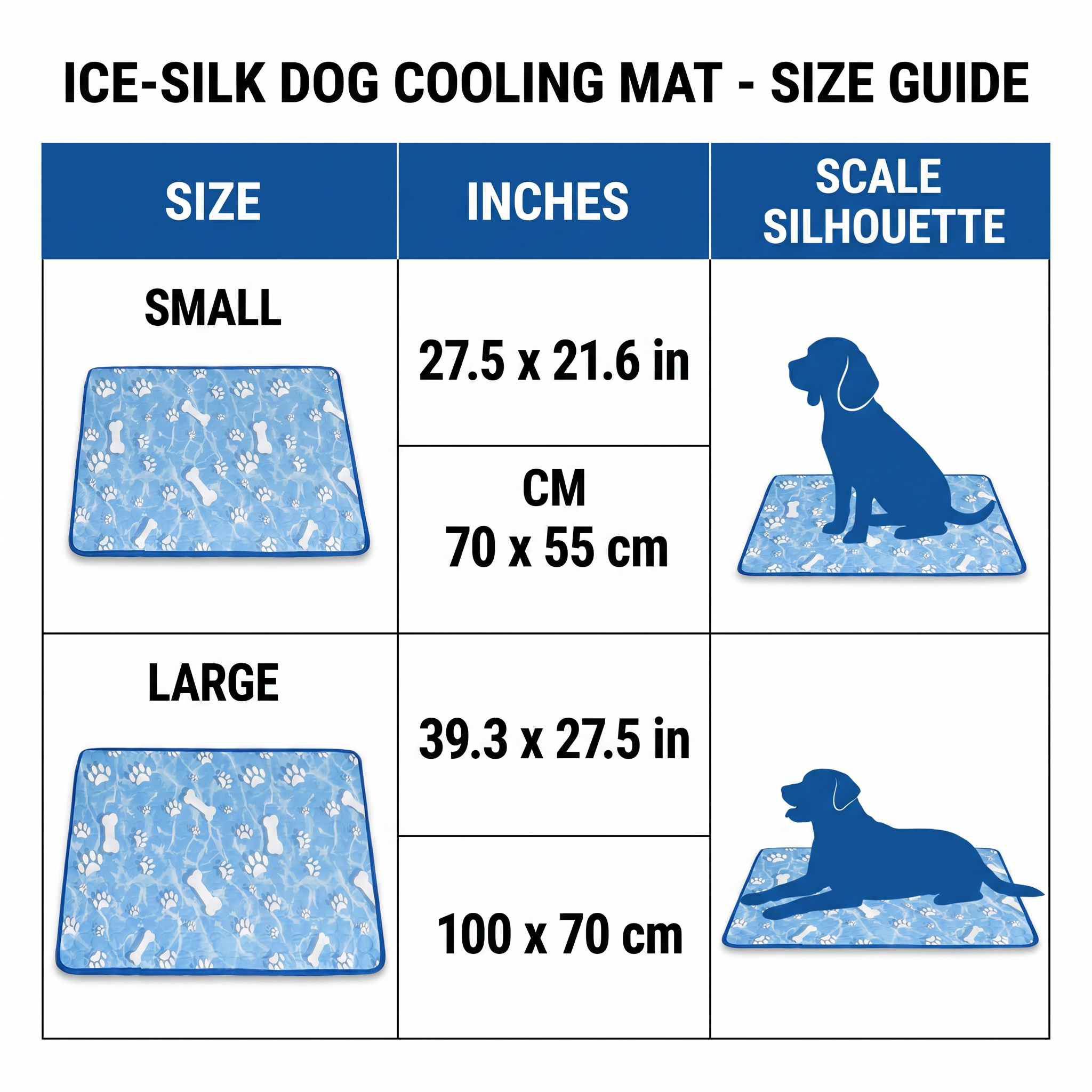 Dog Cooling Mat, Premium 4-Layer Construction, Waterproof Anti-Slip Ice Silk