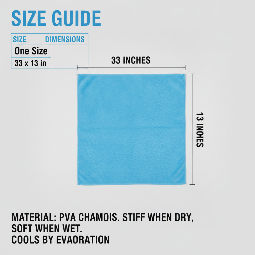 Cooling Towel, Instant Ice PVA Chamois, Quick-Chill with Tube