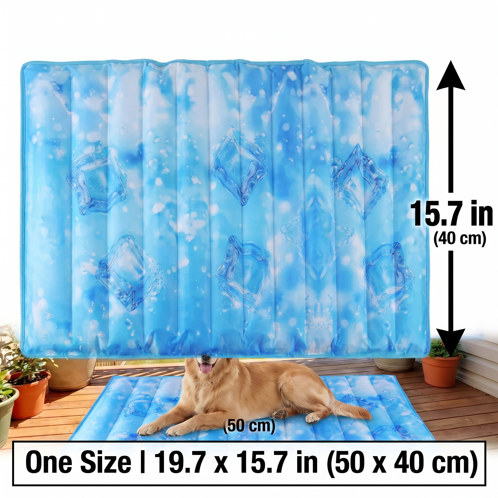 Dog Cooling Mat, Double-Sided Dual Surface, Water-Resistant Washable Pet Pad