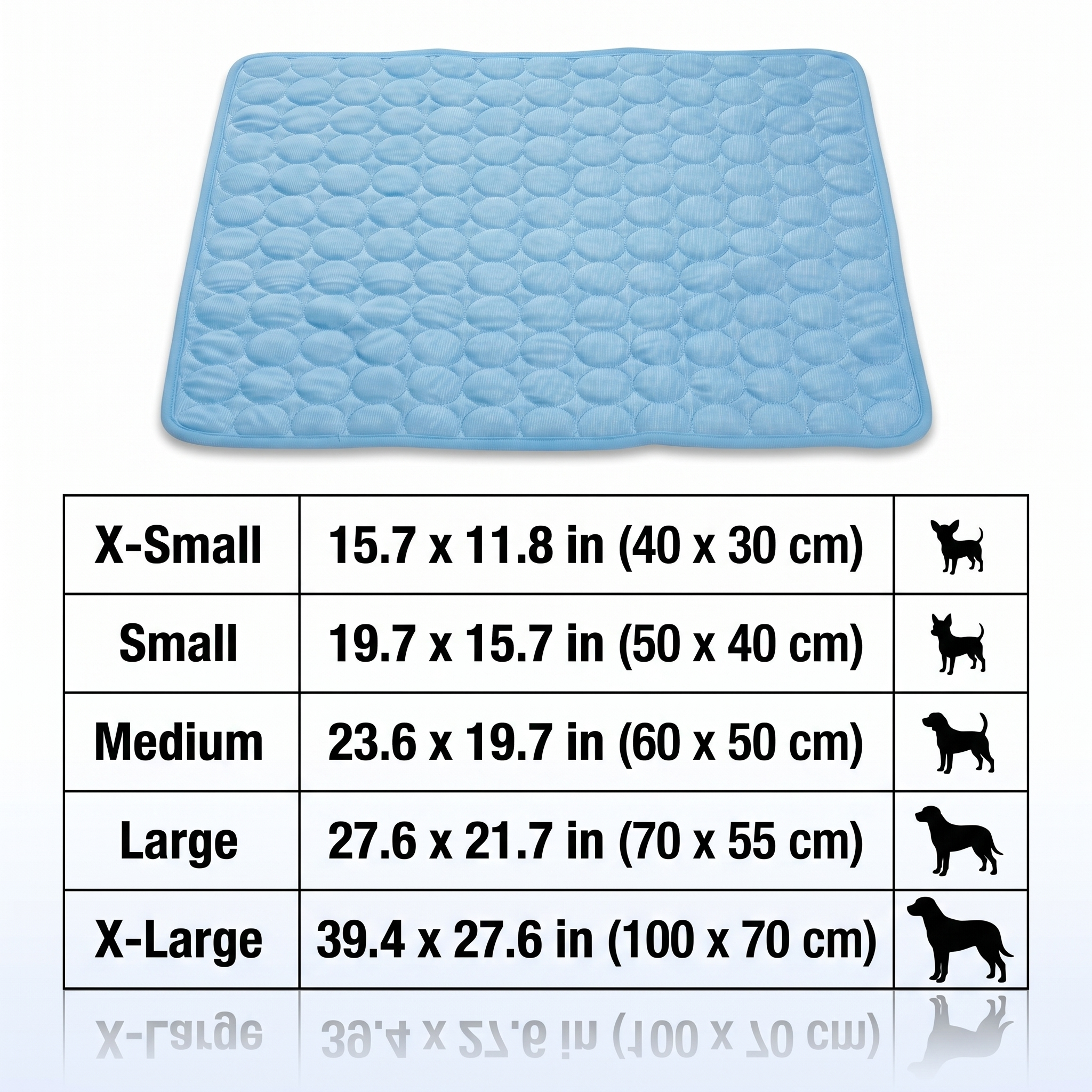 Dog Cooling Mat, Small Breed and Puppy, Breathable Ice Silk Washable Pad
