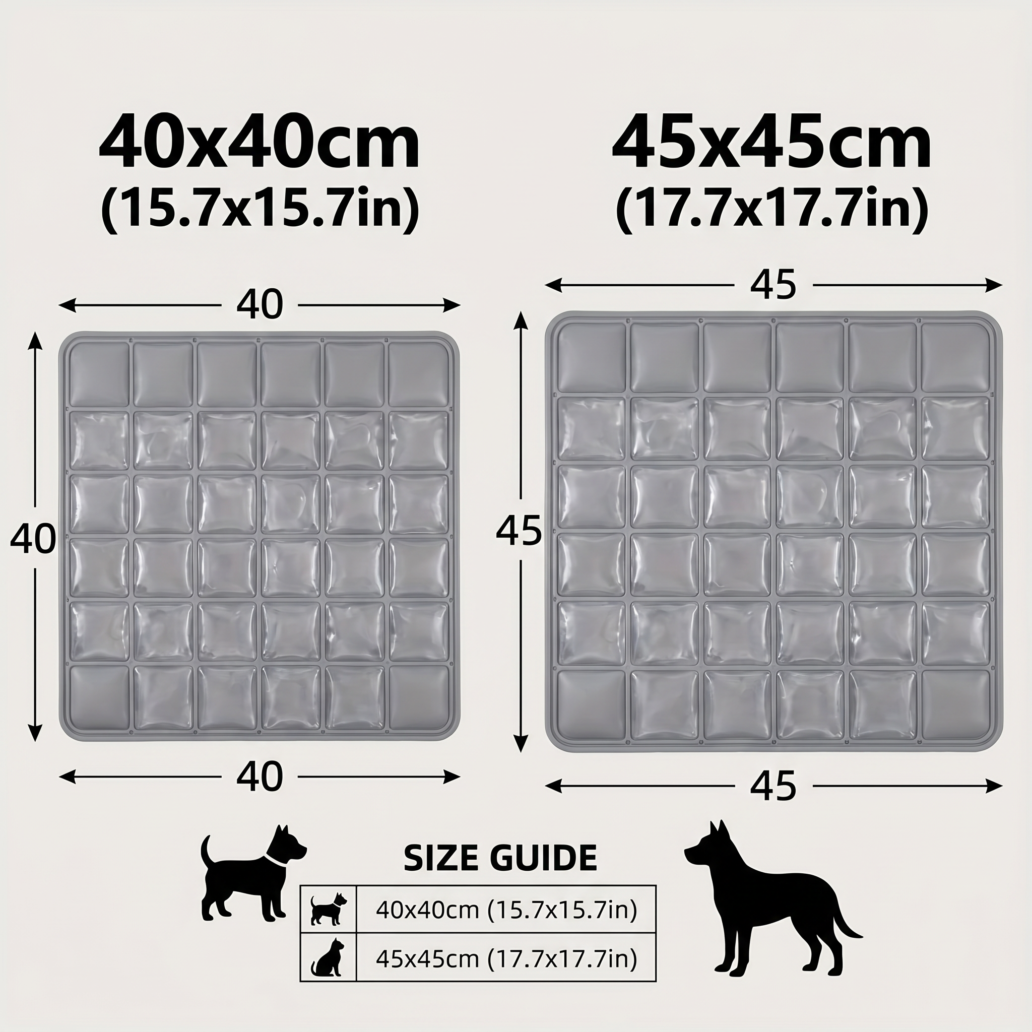Dog Cooling Mat, Quilted Grid Gel Pad, Heat Relief for Dogs and Cats