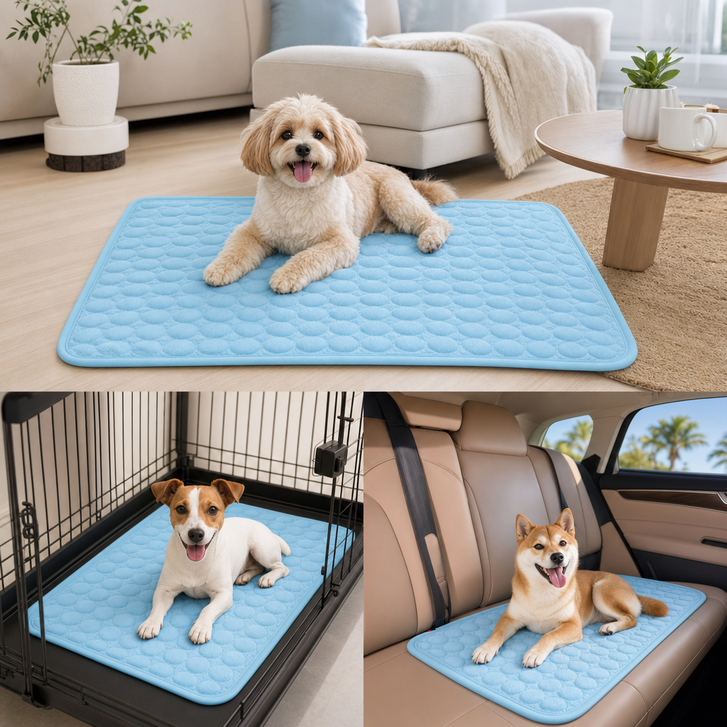 Dog Cooling Mat, Ice Silk Self-Cooling, Washable