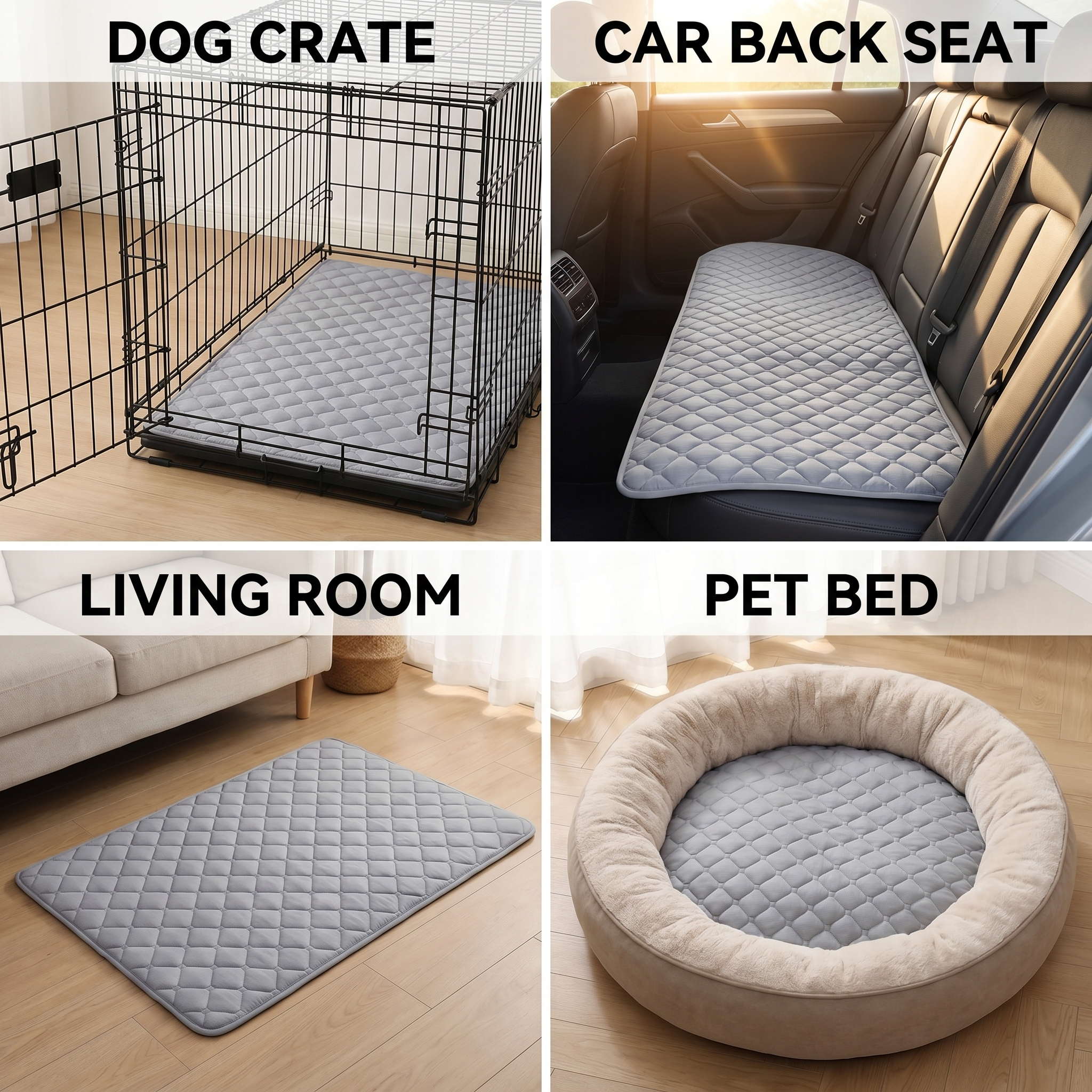 Dog Cooling Mat, Thick Padded Anti-Slip, Breathable Ice Silk for Large Dogs