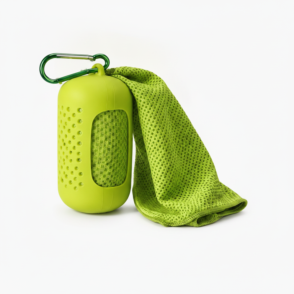 Cooling Towel Kit, Microfiber Chill Towel with Silicone Case and Clip