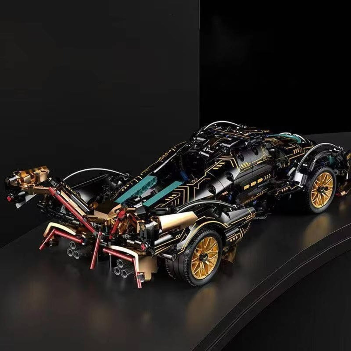 1690-Piece V12 Model Car Building Block Set With Working Steering And Suspension - Image 4