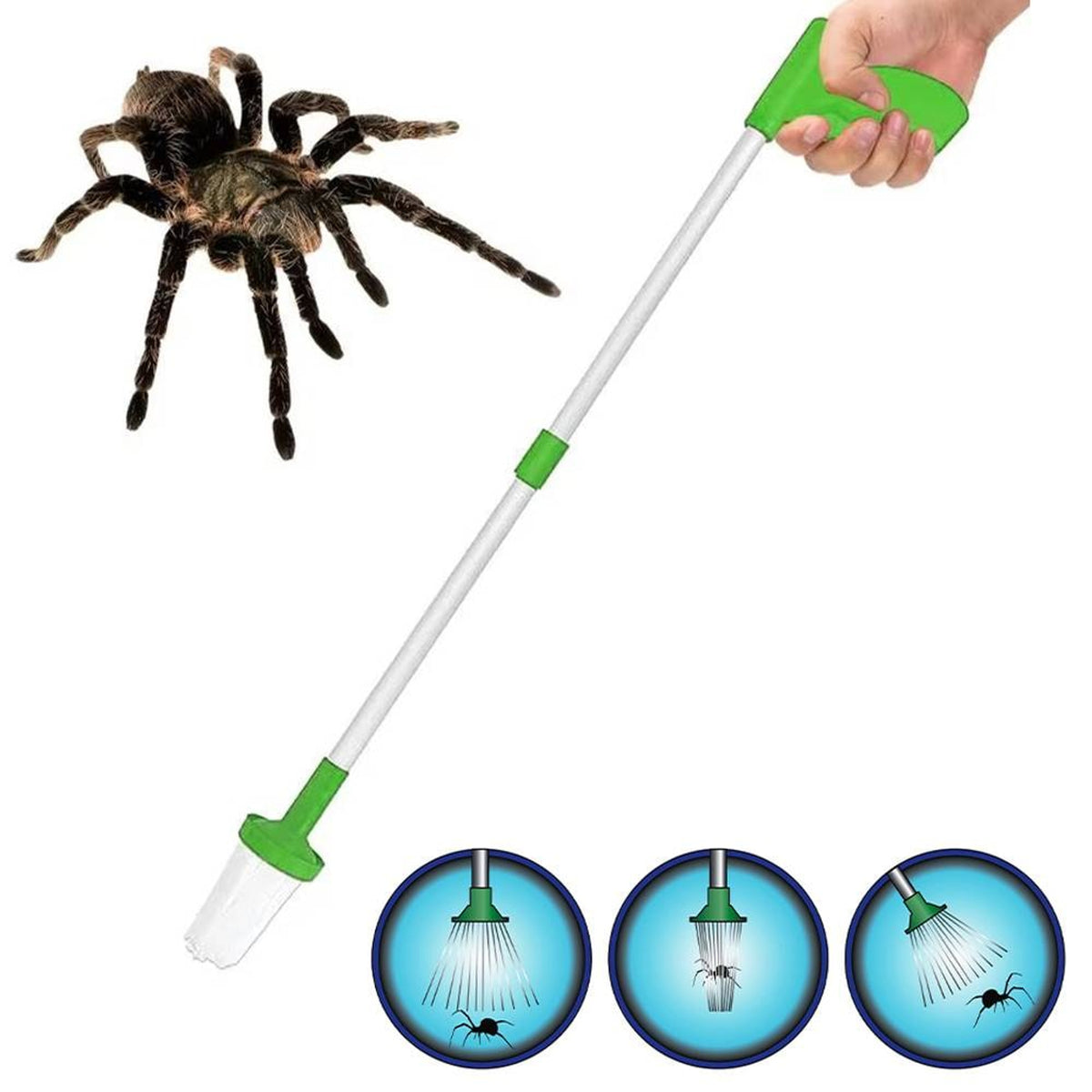 33-Inch Extendable Bug Catcher With Soft Bristle Capture Mechanism For Humane Pest Control - Image 1