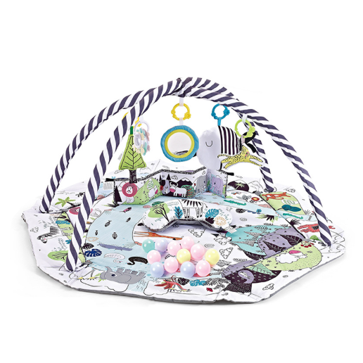 8-in-1 Baby Play Mat With 6 Detachable Sensory Toys For Motor Skills Development - Image 2