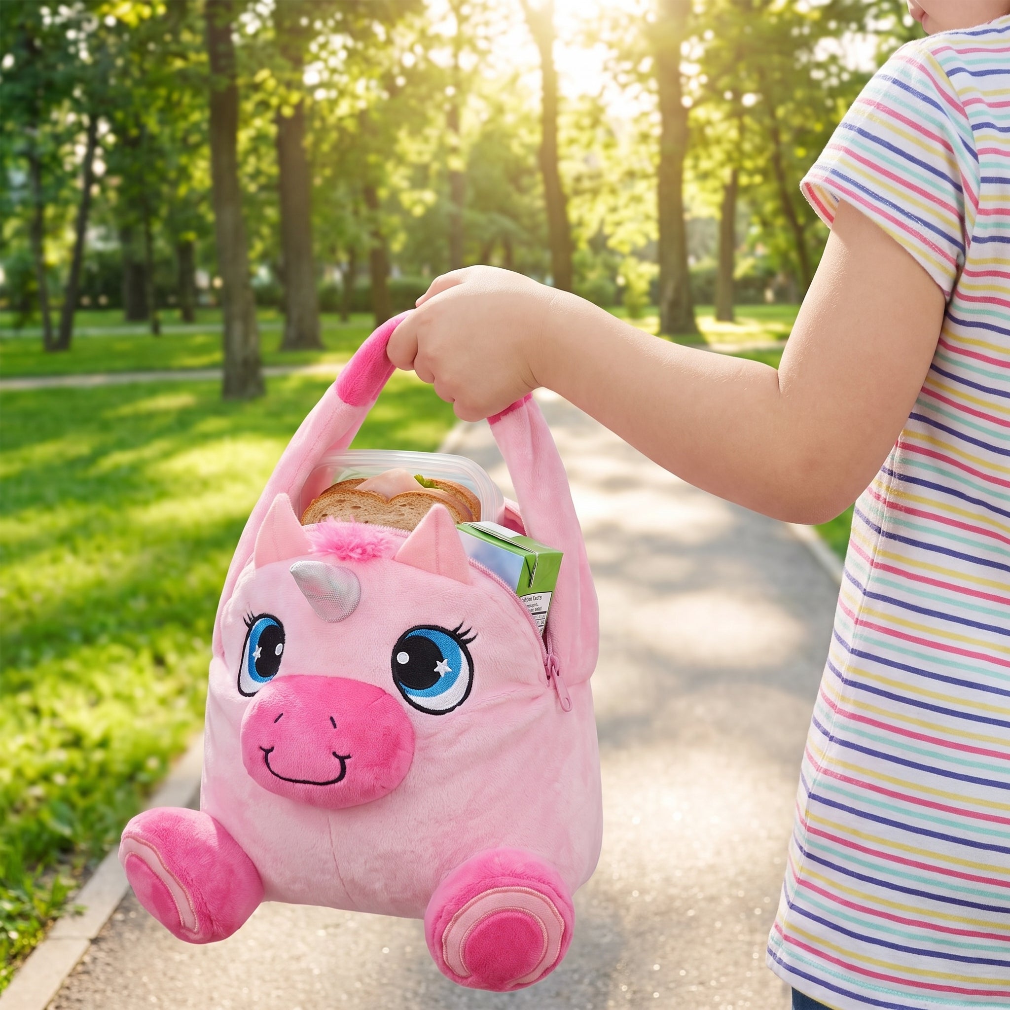 Insulated Lunch Bag Childrens Plush Animal Machine Washable - Image 5