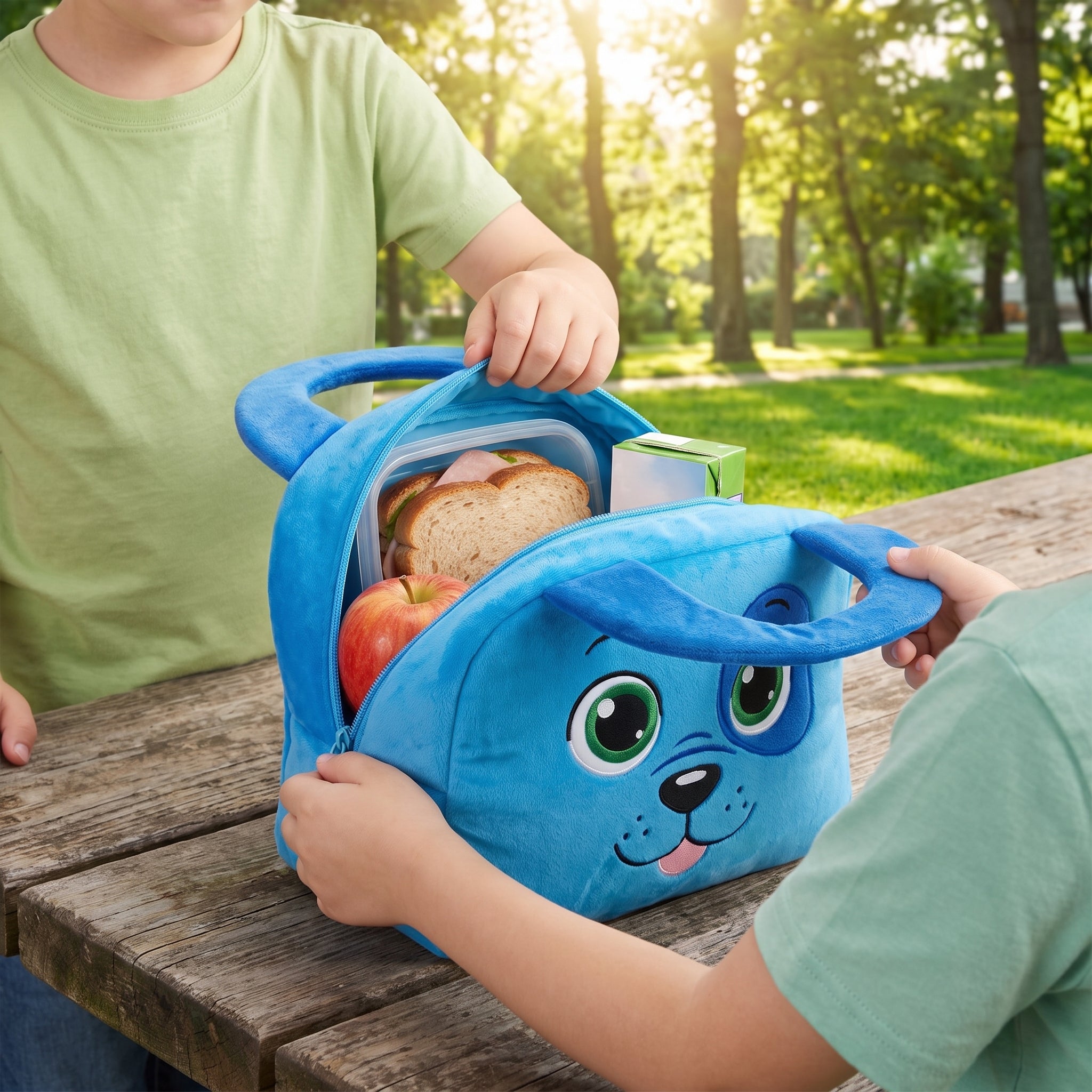 Insulated Lunch Bag Childrens Plush Animal Machine Washable - Image 2