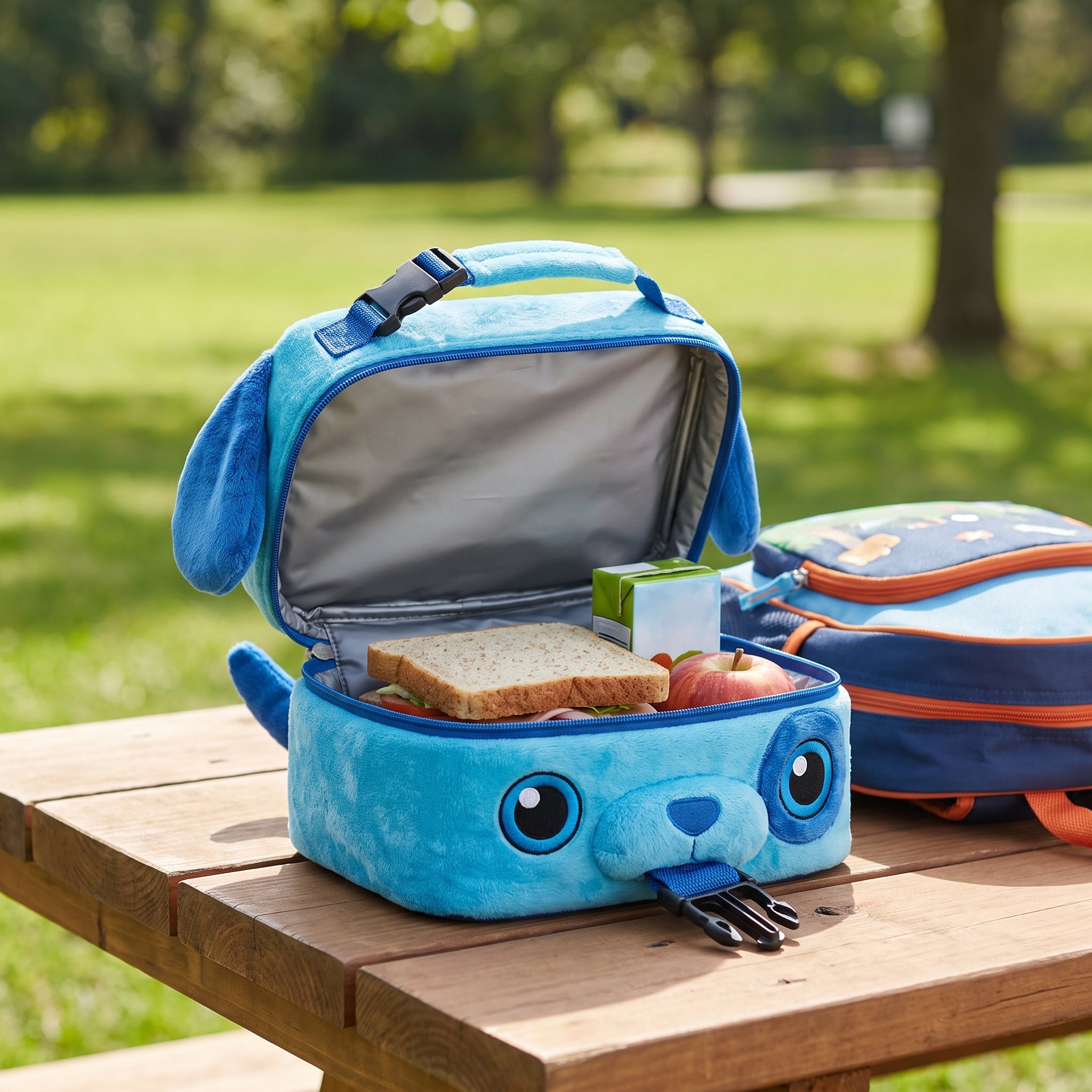 Insulated Lunch Bag Childrens Plush Animal Machine Washable - hero