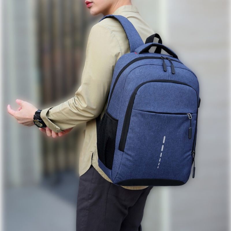 Backpack Laptop Bag USB Port Travel Commuter Reflective - Image 4