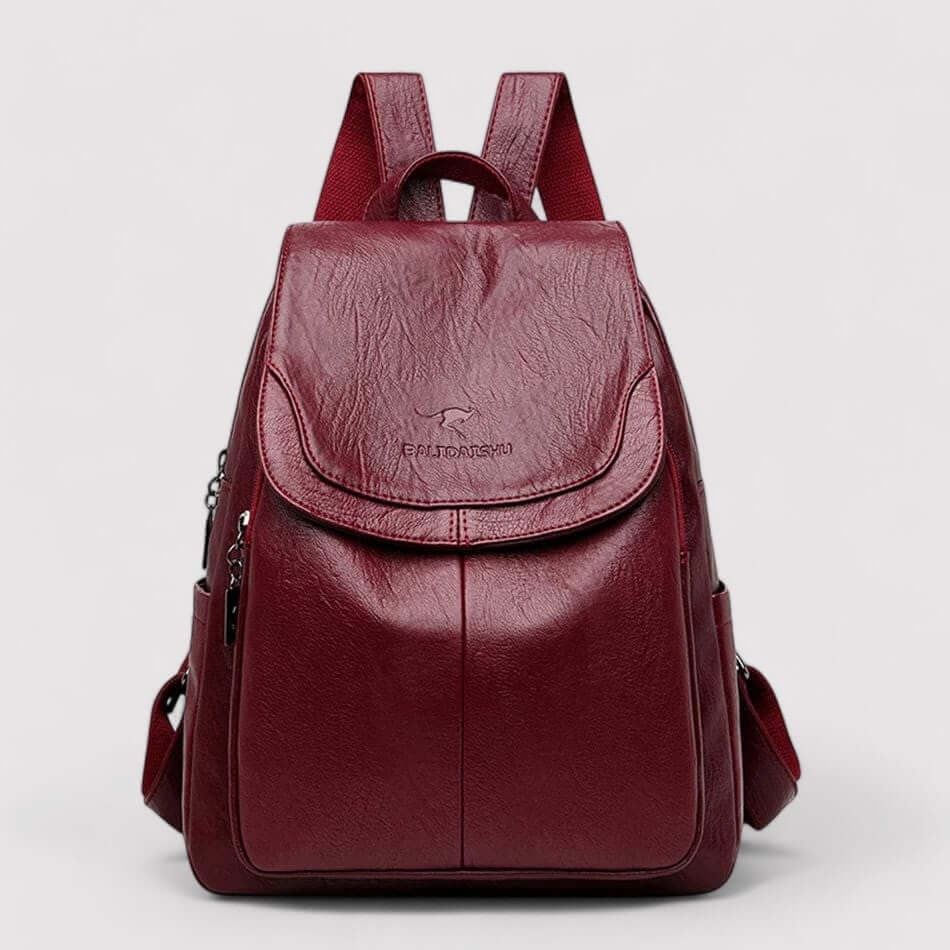 Backpack Stylish Faux Leather Flap Closure Ladies Design - Image 6