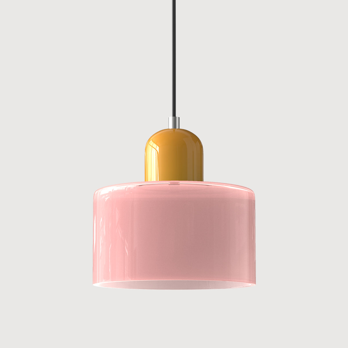 Bauhaus Pendant Light With Coloured Glass Shade - Image 11