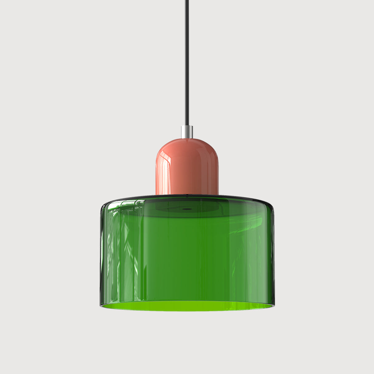 Bauhaus Pendant Light With Coloured Glass Shade - Image 17