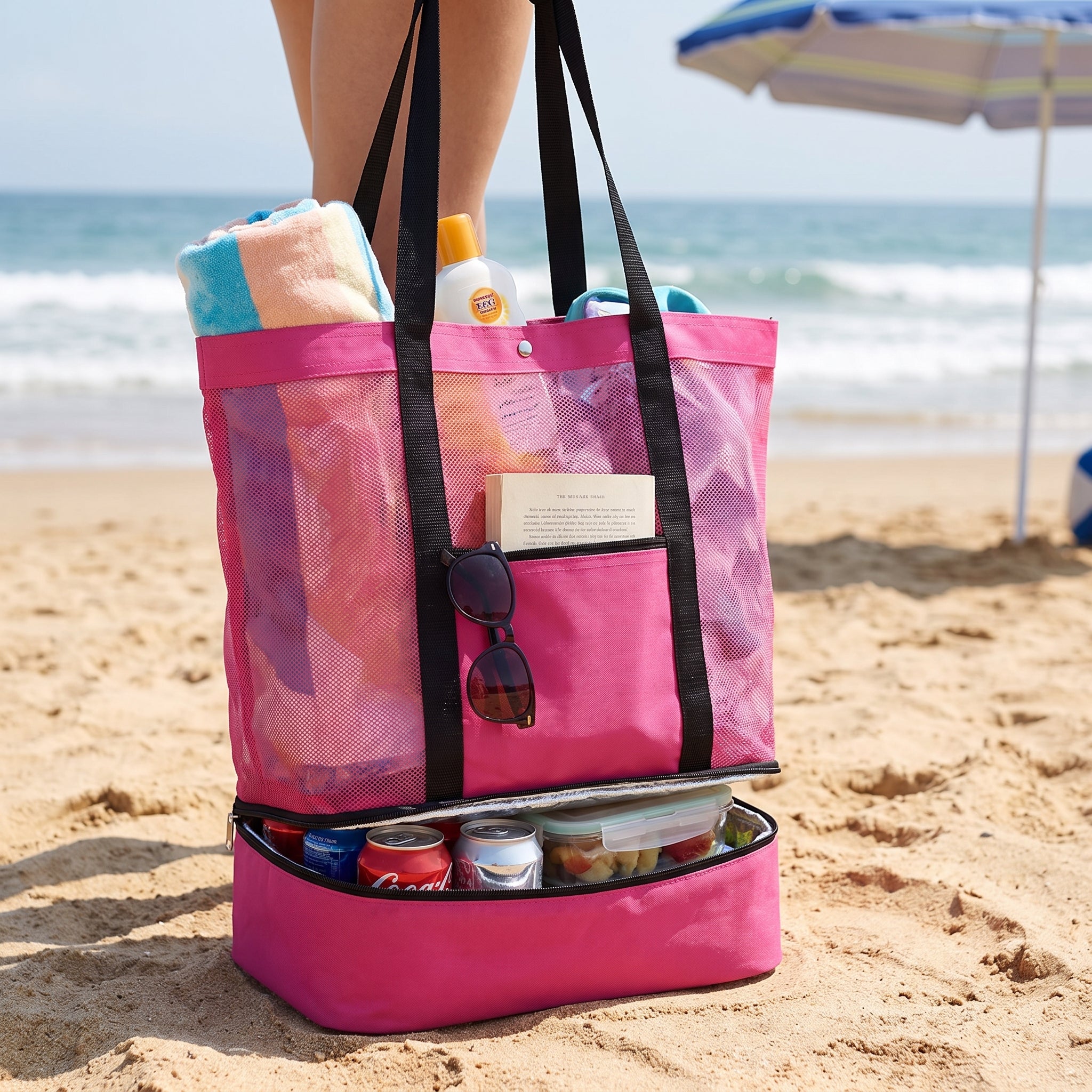 Lunch Bag Insulated Beach with Cooler 2 Compartment - hero