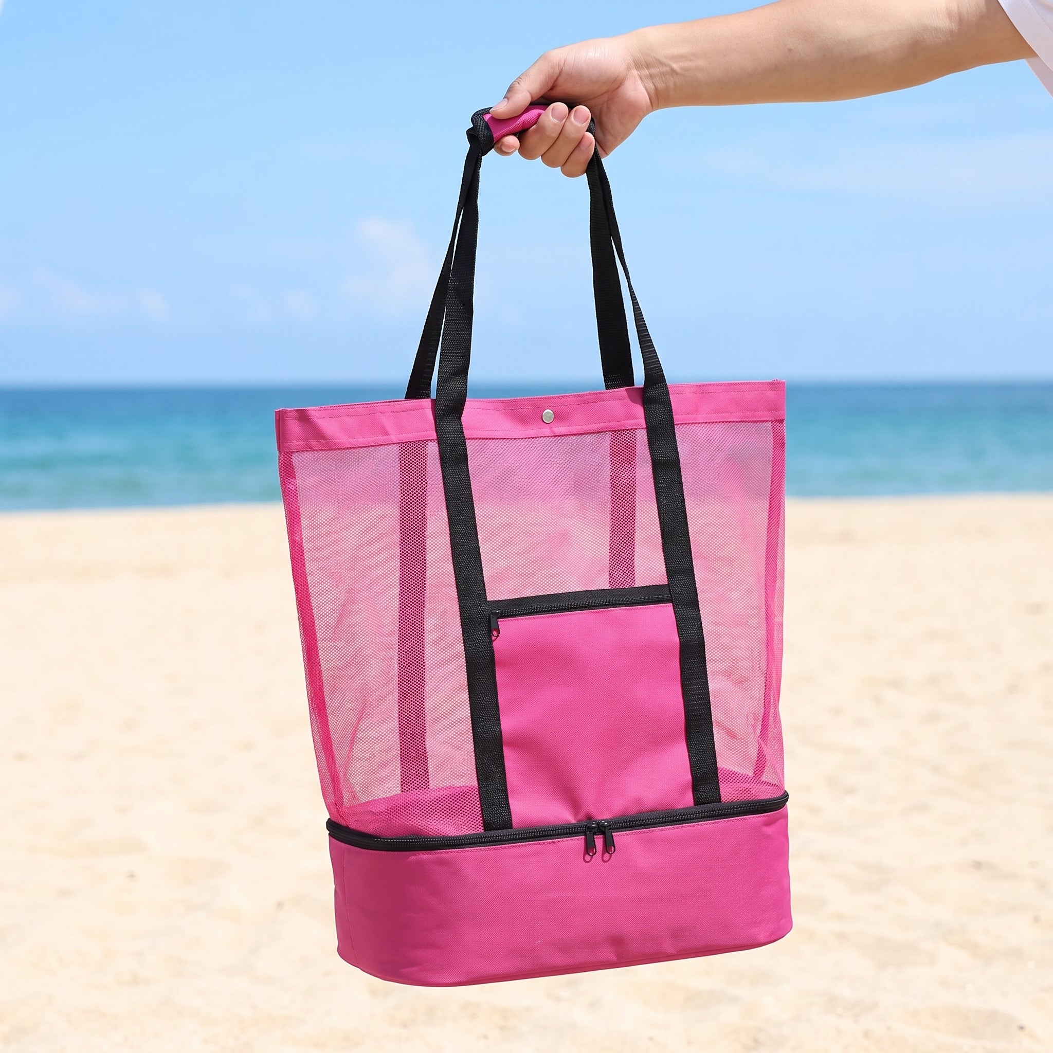 Lunch Bag Insulated Beach with Cooler 2 Compartment - scale