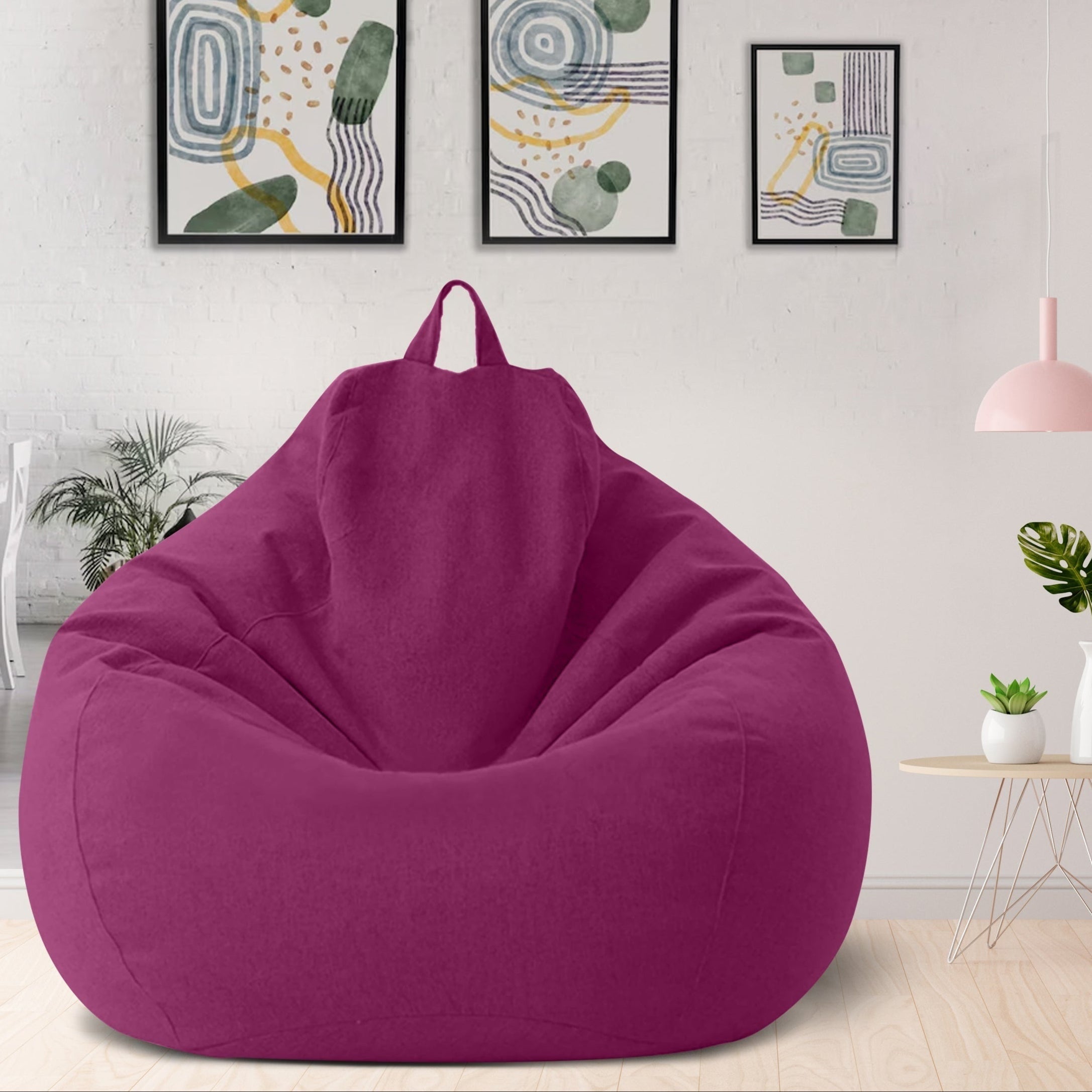 Bean Bag Chair Cover Unfilled Cotton Linen Fabric - Image 13
