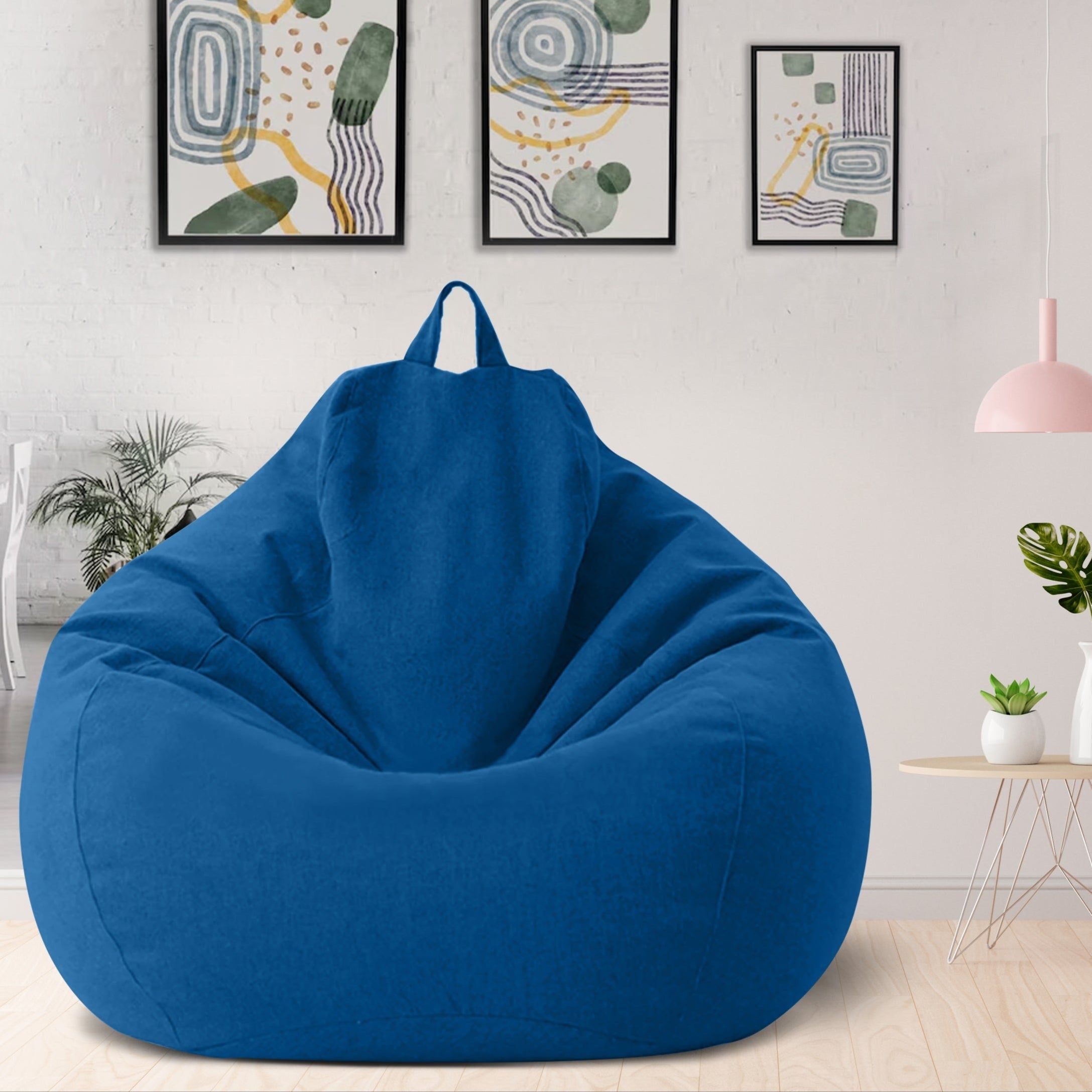 Bean Bag Chair Cover Unfilled Cotton Linen Fabric - Image 14