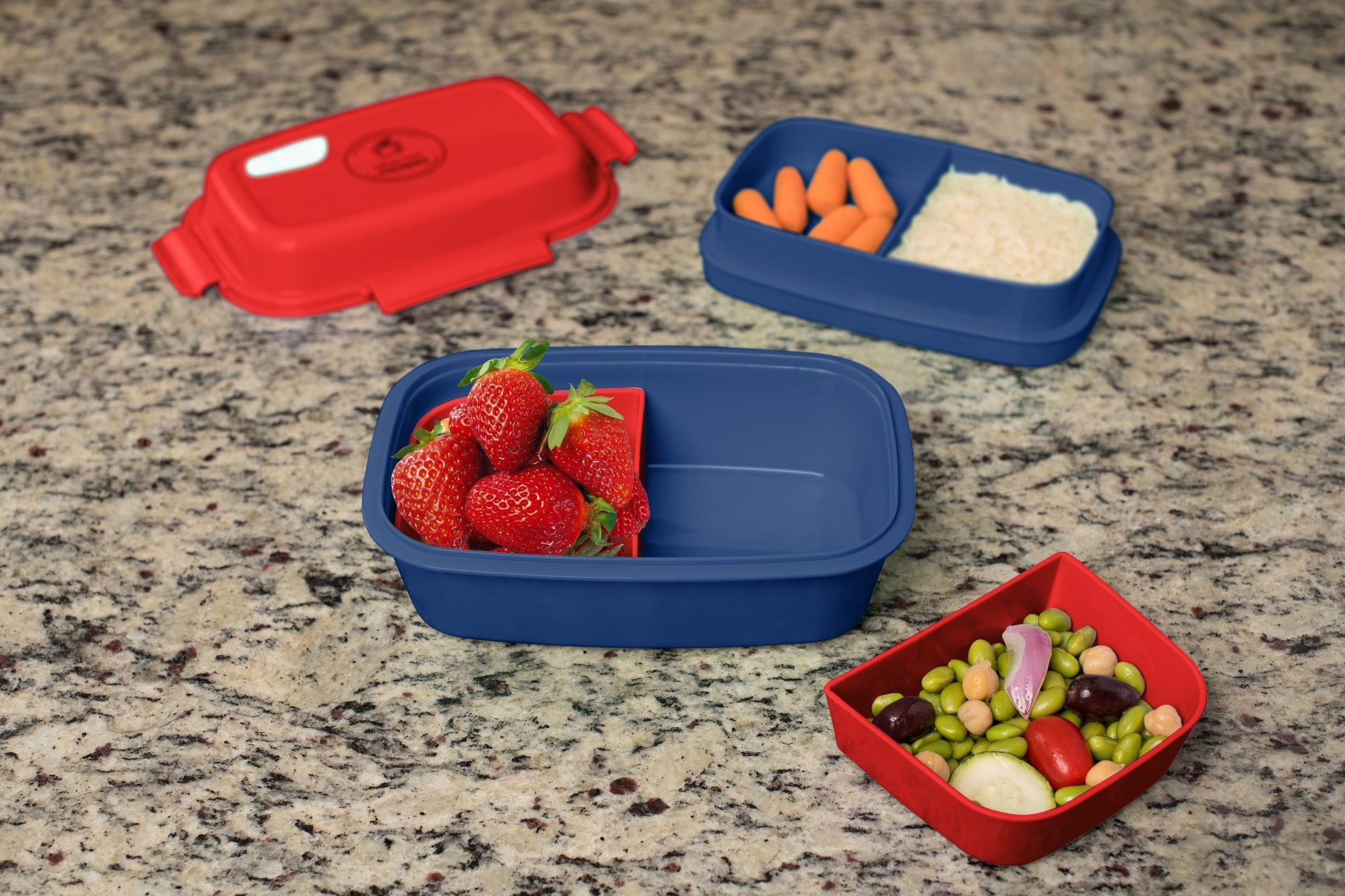 Bento Lunch Box Dark Blue, Light Blue, And Mint Green - Image 9