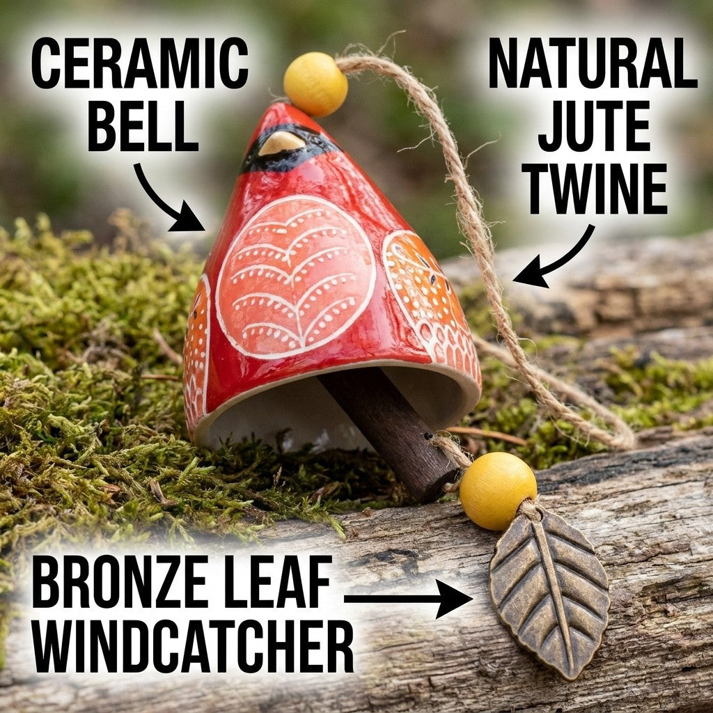 bird bell wind chime close-up construction and materials