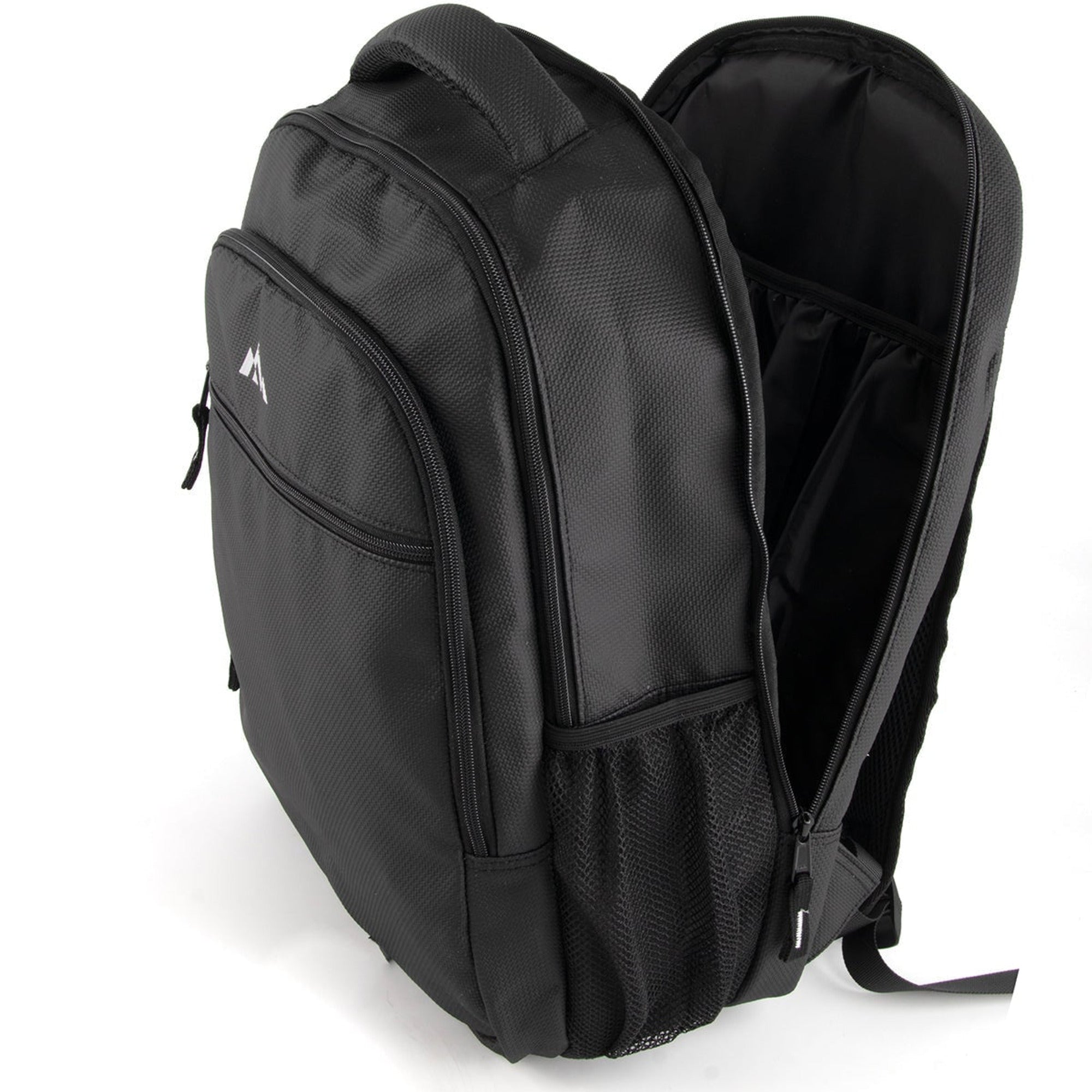 Black Backpack Heavy Duty Laptop Rectangular Multiple Compartments - Image 2
