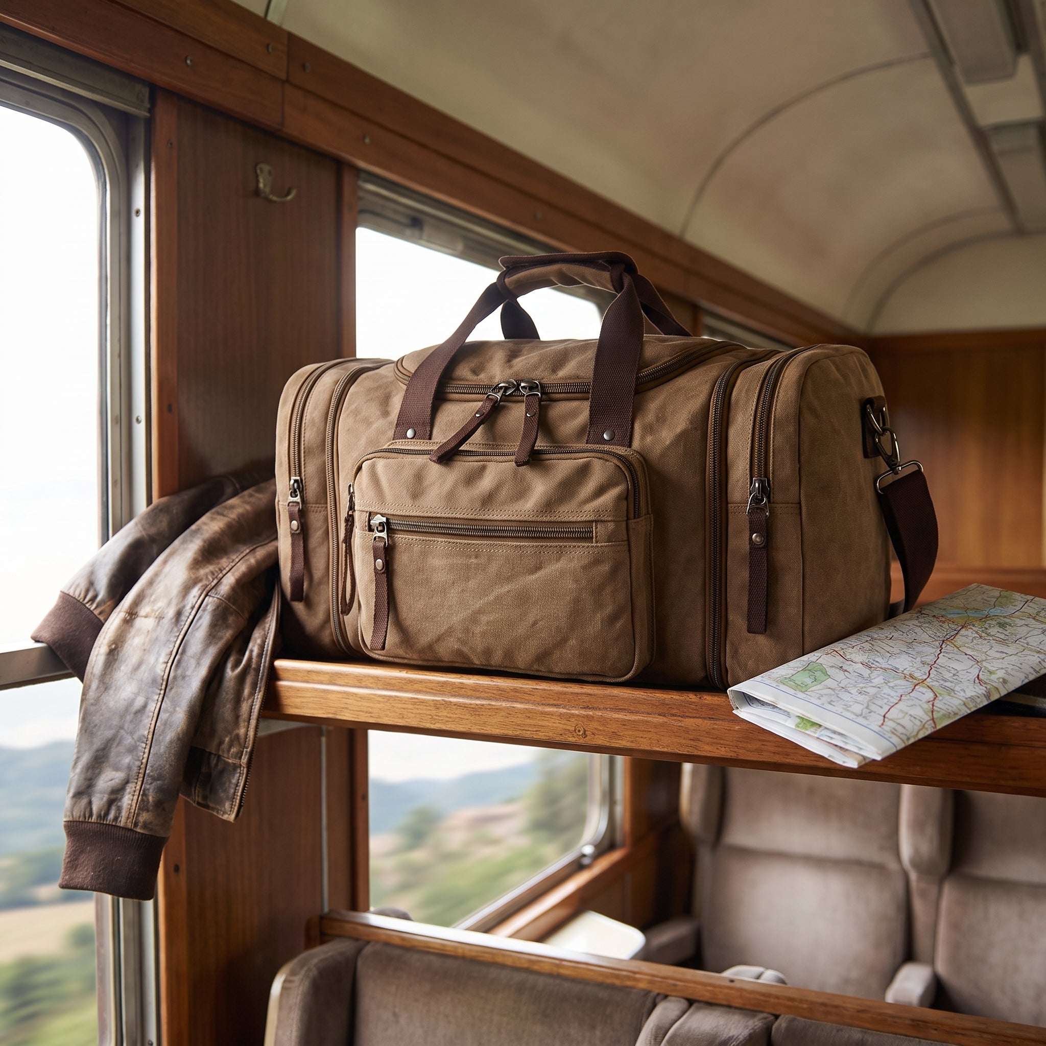 Men's Travel Bag Duffel Bag Canvas Duffel Bag Multi-Compartment - hero