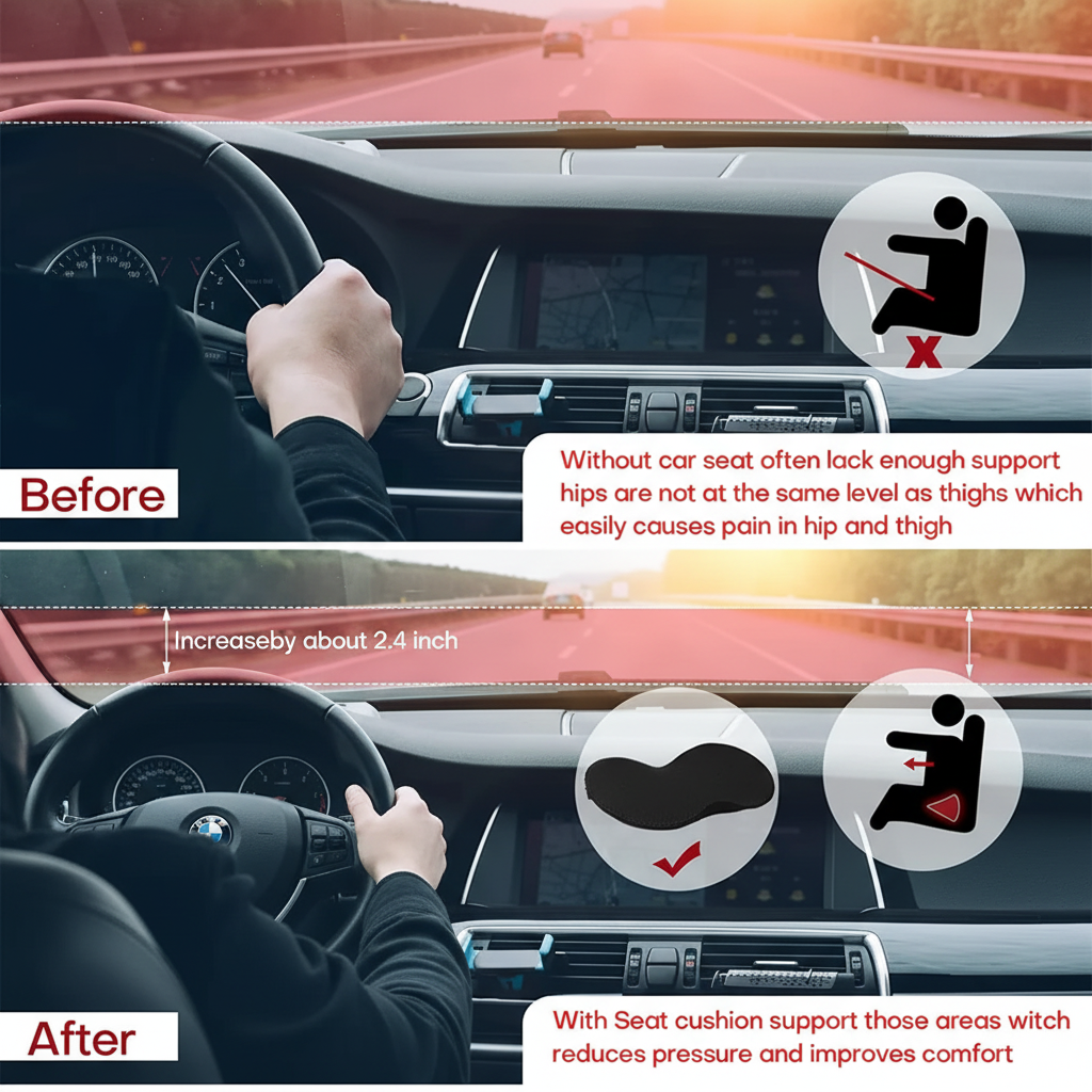 Car Seat Cushion Memory Foam Ergonomic Booster Seat Cushion Drivers - Image 10