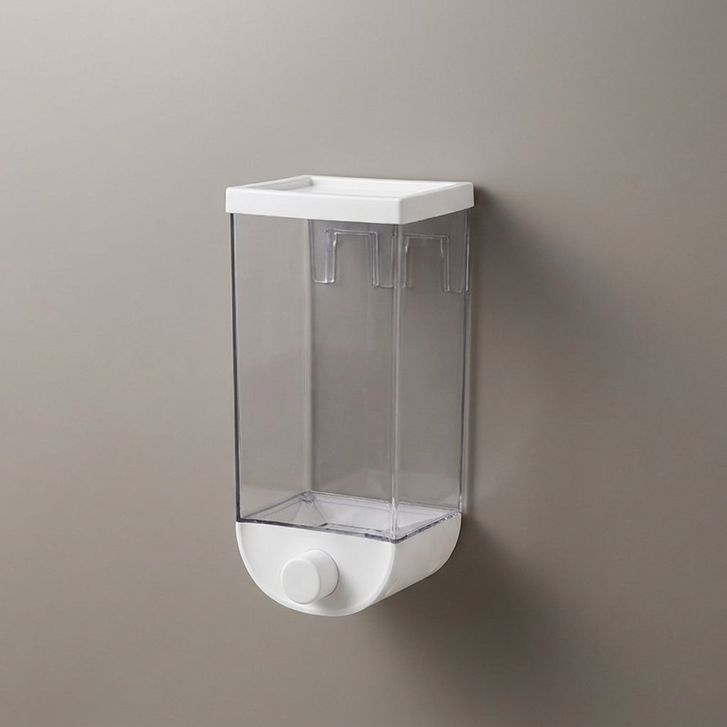 Cereal Dispenser Wall Mounted Clear Dry Food Container - angle