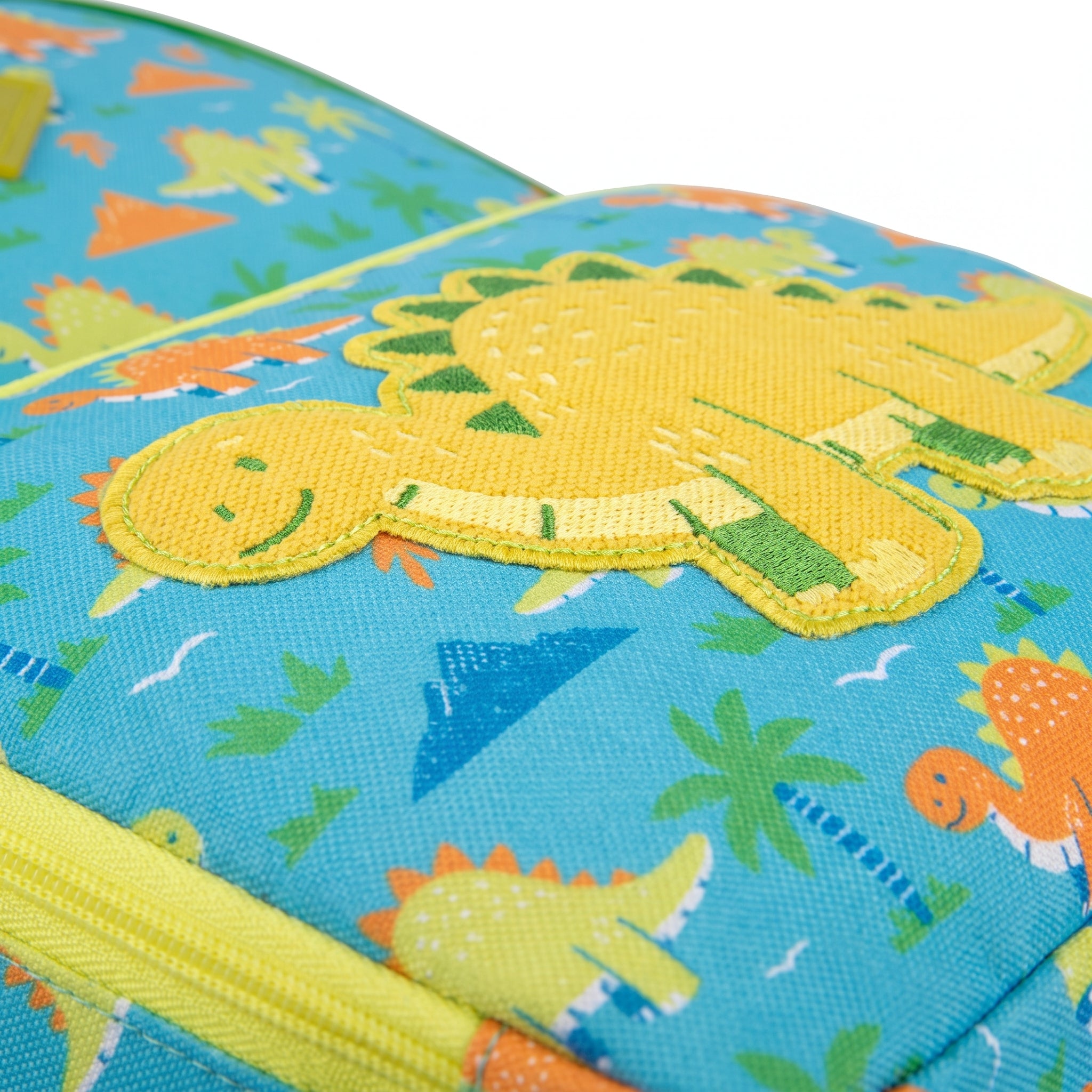 Lunch Bag Insulated Childrens Dinosaur Backpack Set Blue Green Trim - detail