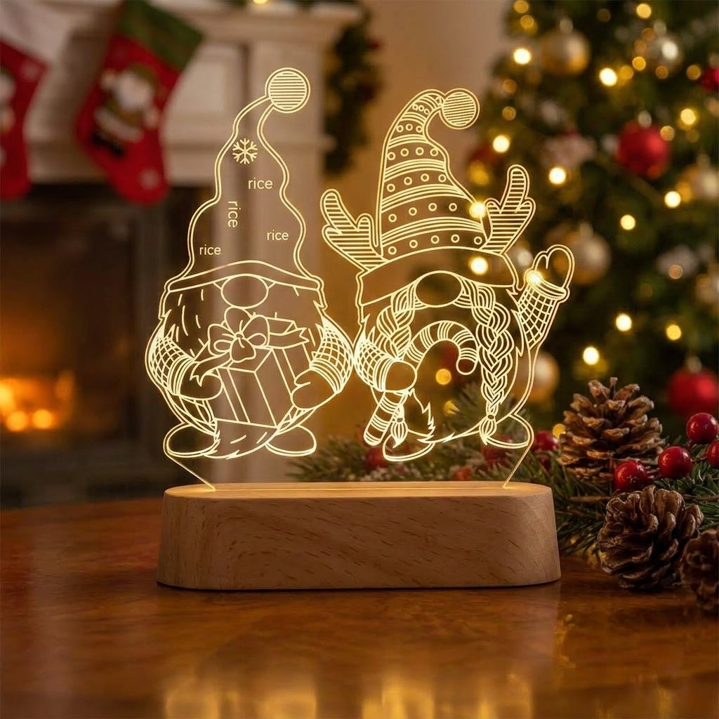 Christmas Decorations LED Night Light Acrylic Lamp 3D Design - Image 6