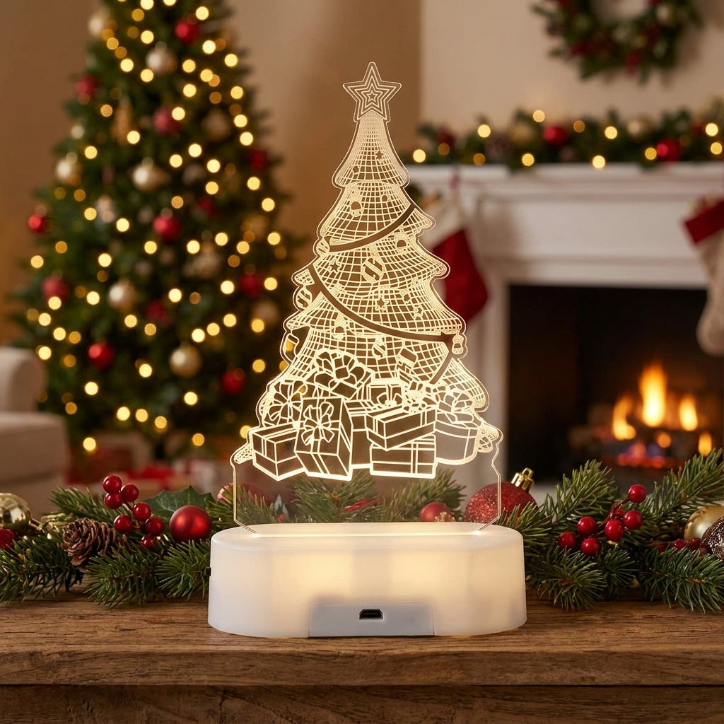 Christmas Decorations LED Night Light Acrylic Lamp 3D Design - Image 8