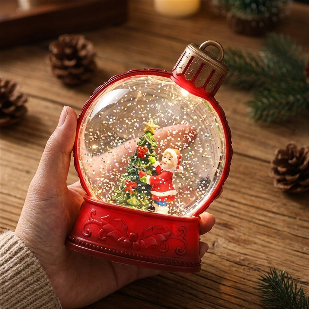 Christmas Decorations LED Light Snow Globe Glitter Christmas Scene - scale