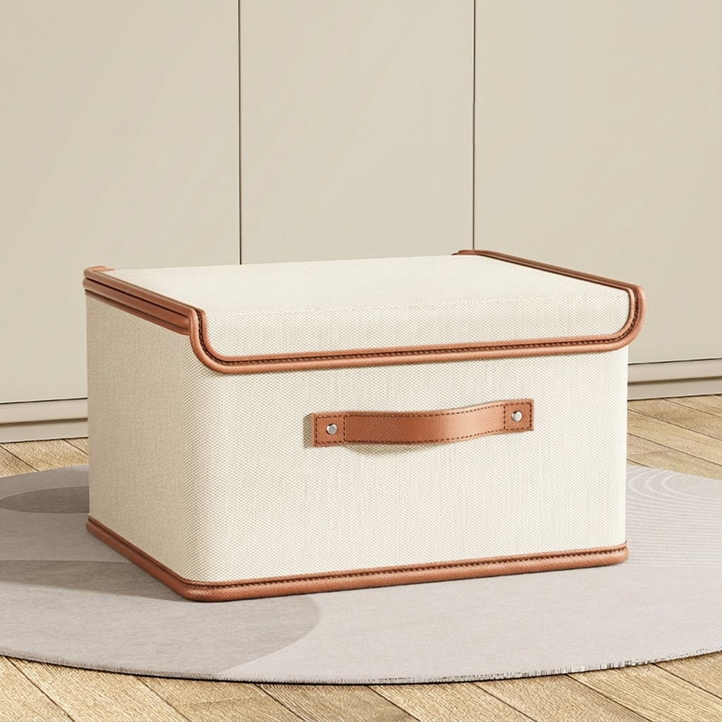 Collapsible Storage Bin Storage Box Fabric Organizer Box Hinged Lid - Image 6