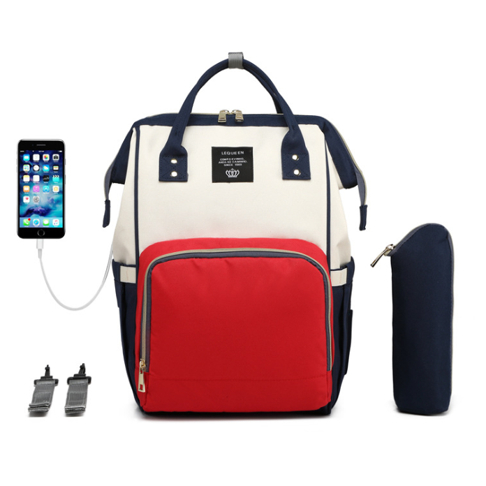 Convertible Diaper Bag Backpack Heathered Grey, Pink, Or Black - Image 2