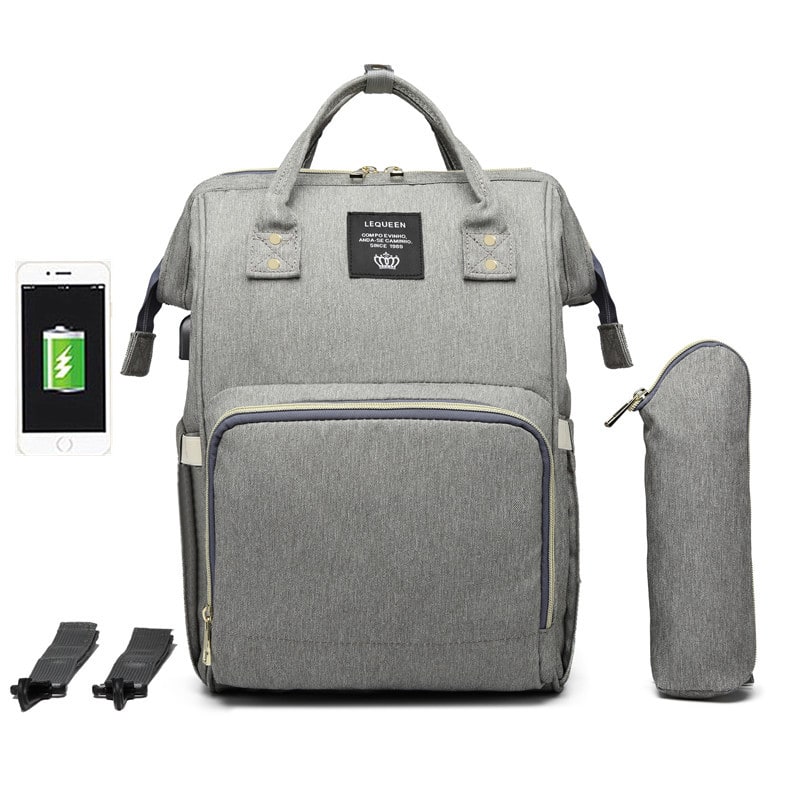 Convertible Diaper Bag Backpack Heathered Grey, Pink, Or Black - Image 33