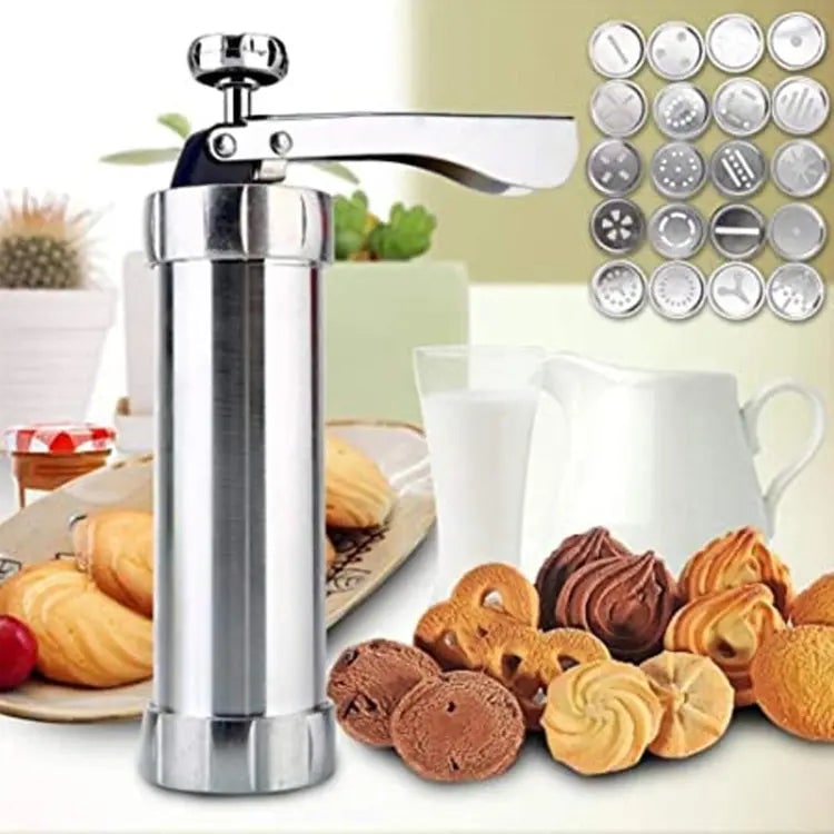 Cookie Press Stainless Steel Cookie Gun Homemade Cookies Shapes - Image 5