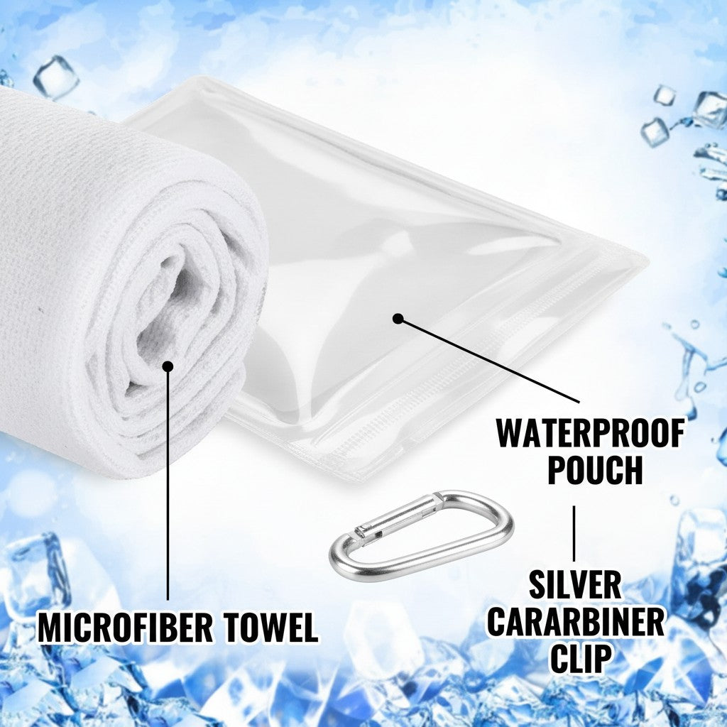 cooling towel set close-up construction and materials