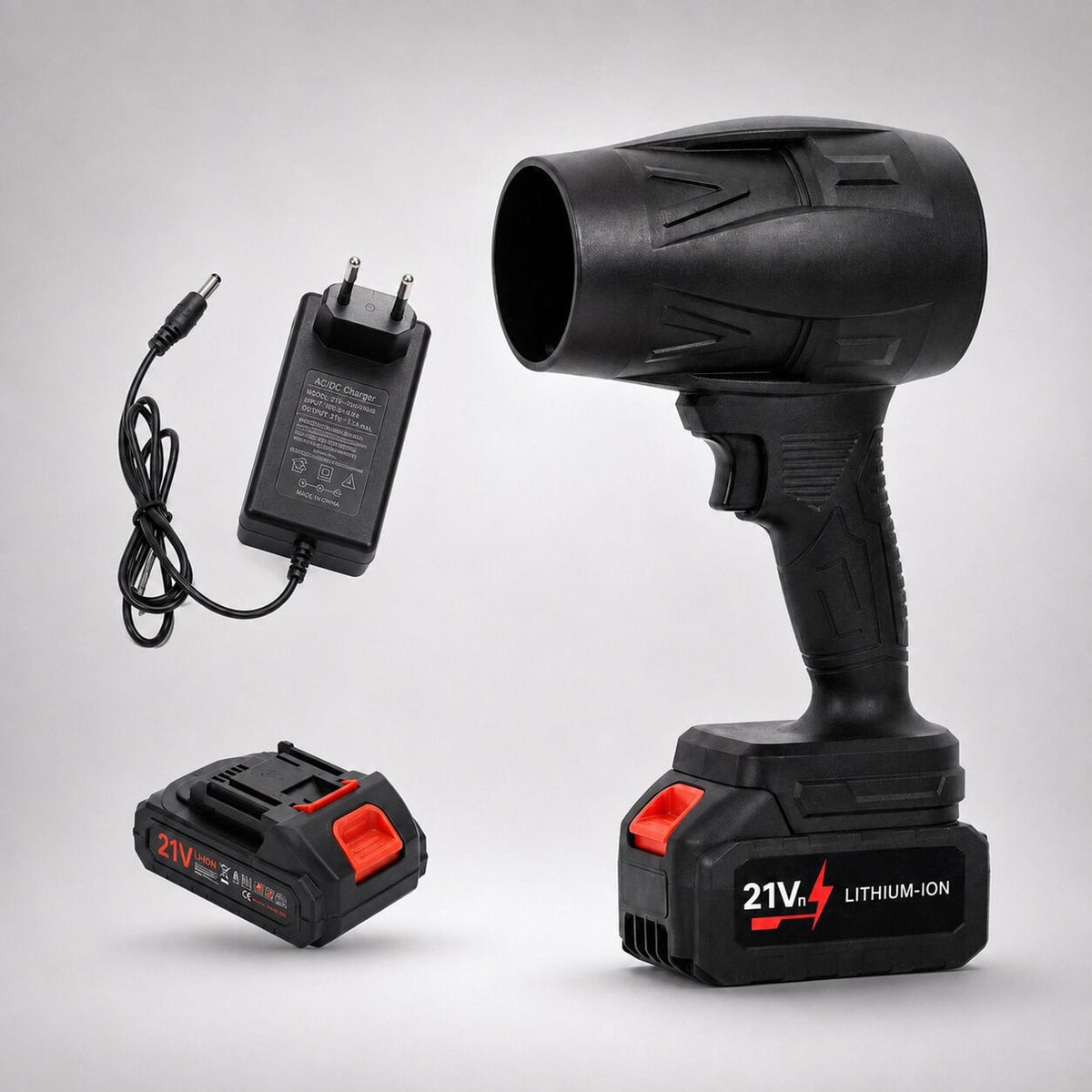 Cordless Air Blower 21v Battery Powered Handheld Portable With Variable Speed And Nozzles - Image 1