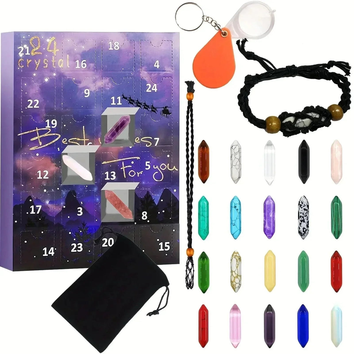 Crystalgems Christmas Advent Calendar With 24 Natural Gemstones For Kids And Collectors - Image 11