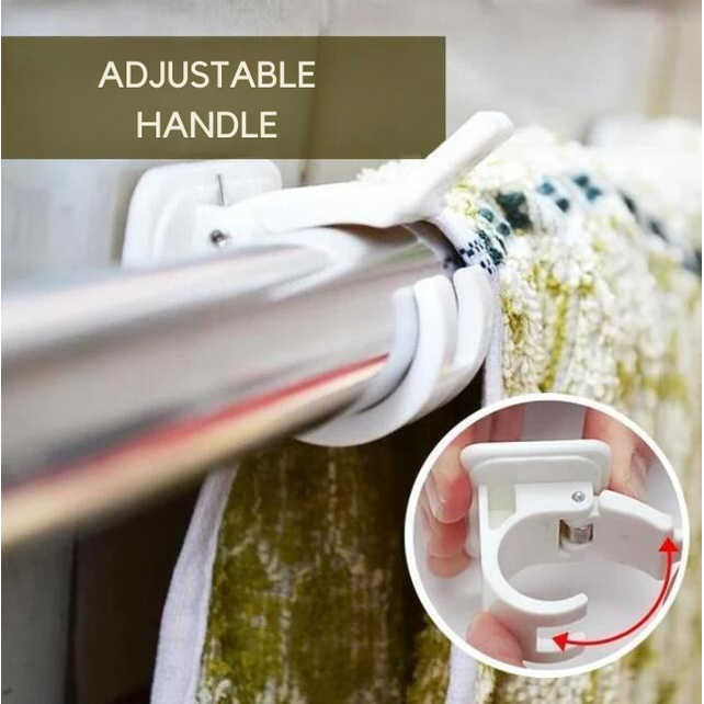 Curtain Rod Bracket Adhesive Holder Strong Hold White Plastic Clip - Image 3