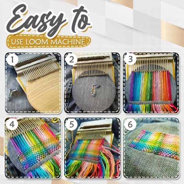 Darning Loom Mini Loom Wooden Metal Handheld Weaving Tool - Image 4