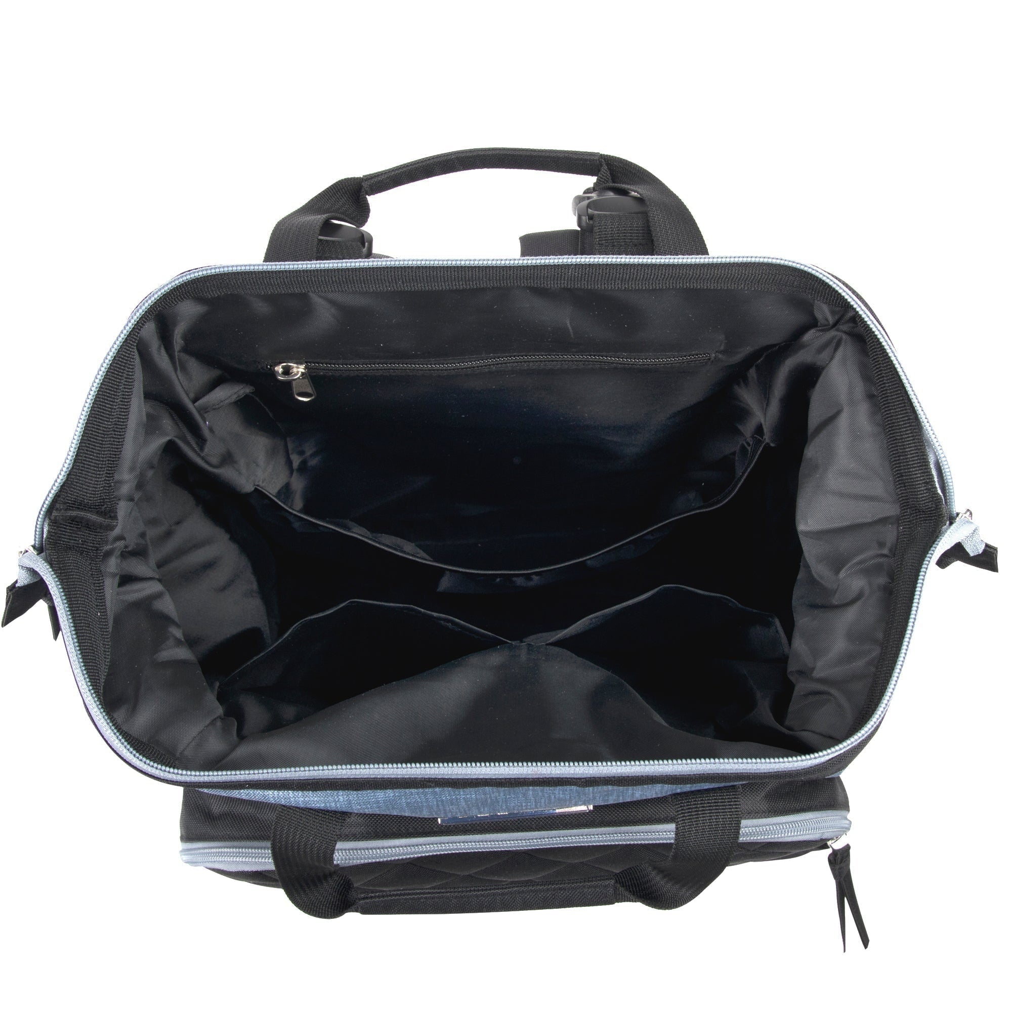 Diaper Bag Backpack Baby Essentials Changing Pad Quilted Grey Black - Image 13