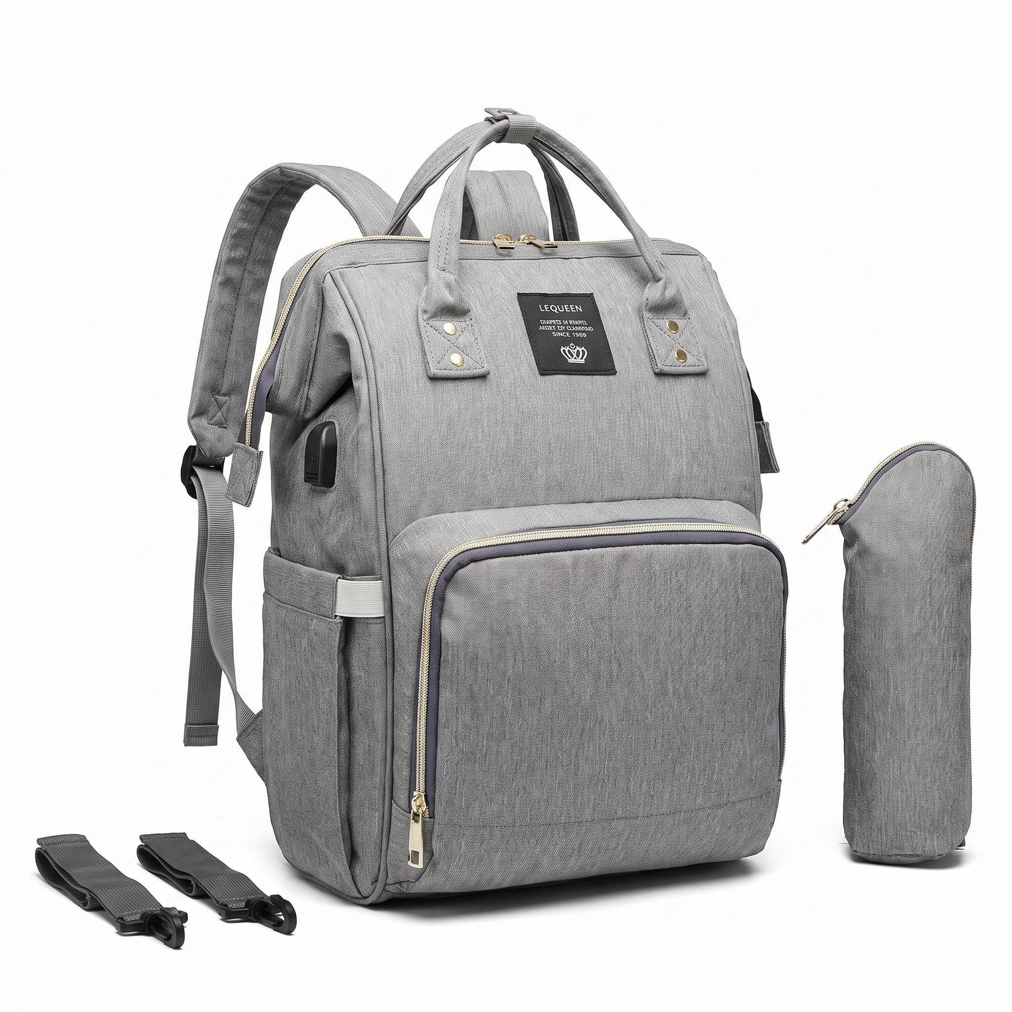 Convertible Diaper Bag Backpack Heathered Grey, Pink, Or Black - studio