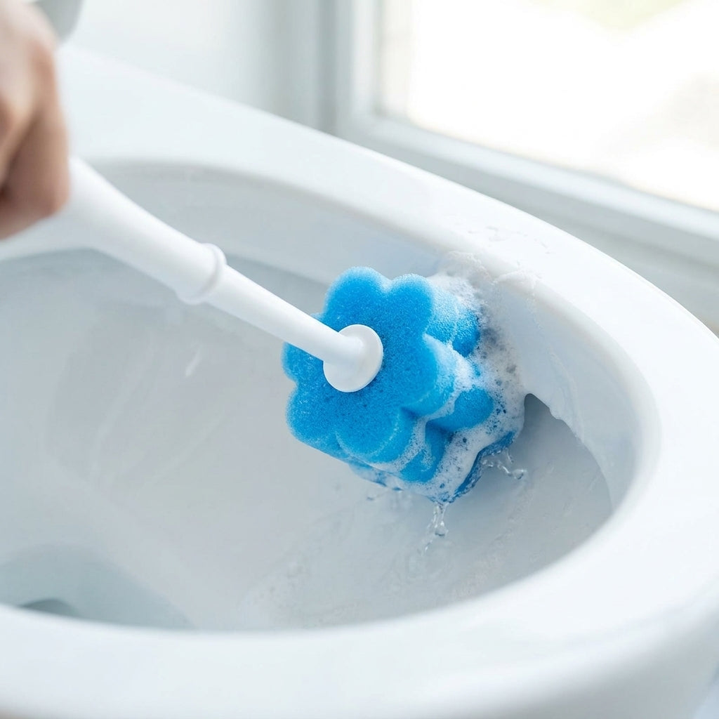 Toilet Cleaning Disposable Toilet Brush Holder Push Button Design - Image 6