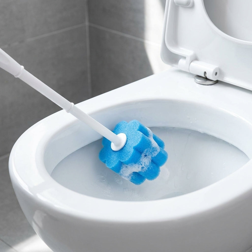 Toilet Cleaning Disposable Toilet Brush Holder Push Button Design - Image 3